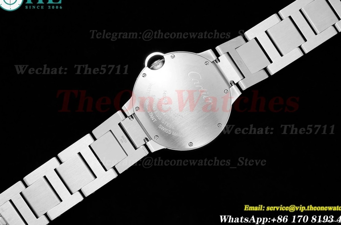 36mm 3KF De Cartier SS A076 Stk Bleu SS Ballon Pink 0217